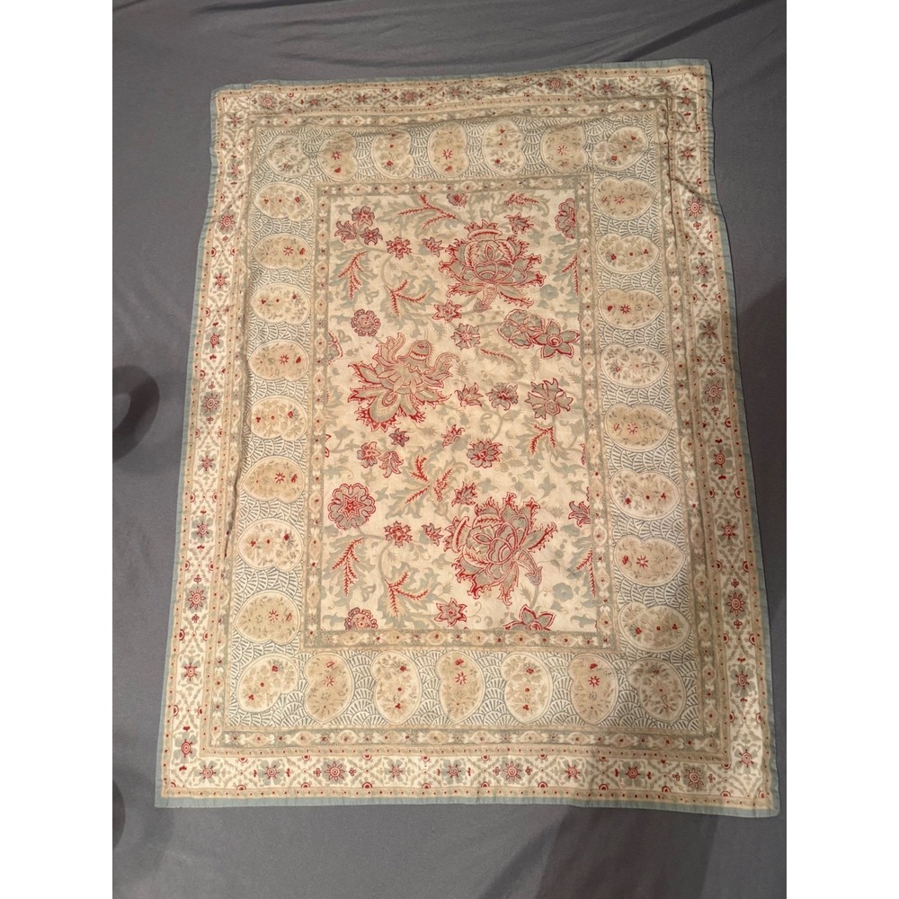 Ralph Lauren Home Floral Paisley Cotton Pillow Shams Red Blue Cream Set of 2 - Picture 5 of 5